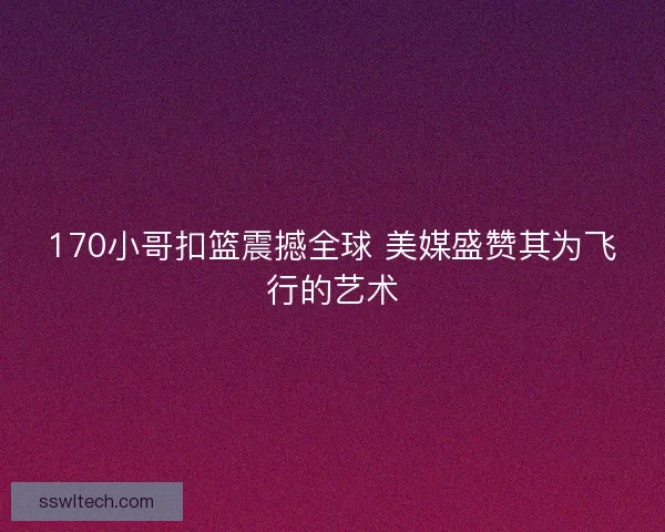 170小哥扣篮震撼全球 美媒盛赞其为飞行的艺术